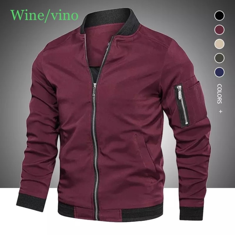 Bomber Jacket Men Fashion Casual Windbreaker Jacket Coat Men 2022 Spring Autumn - Picture 2 of 9